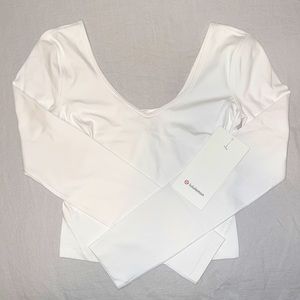 Lululemon White Align Long Sleeve Size-2